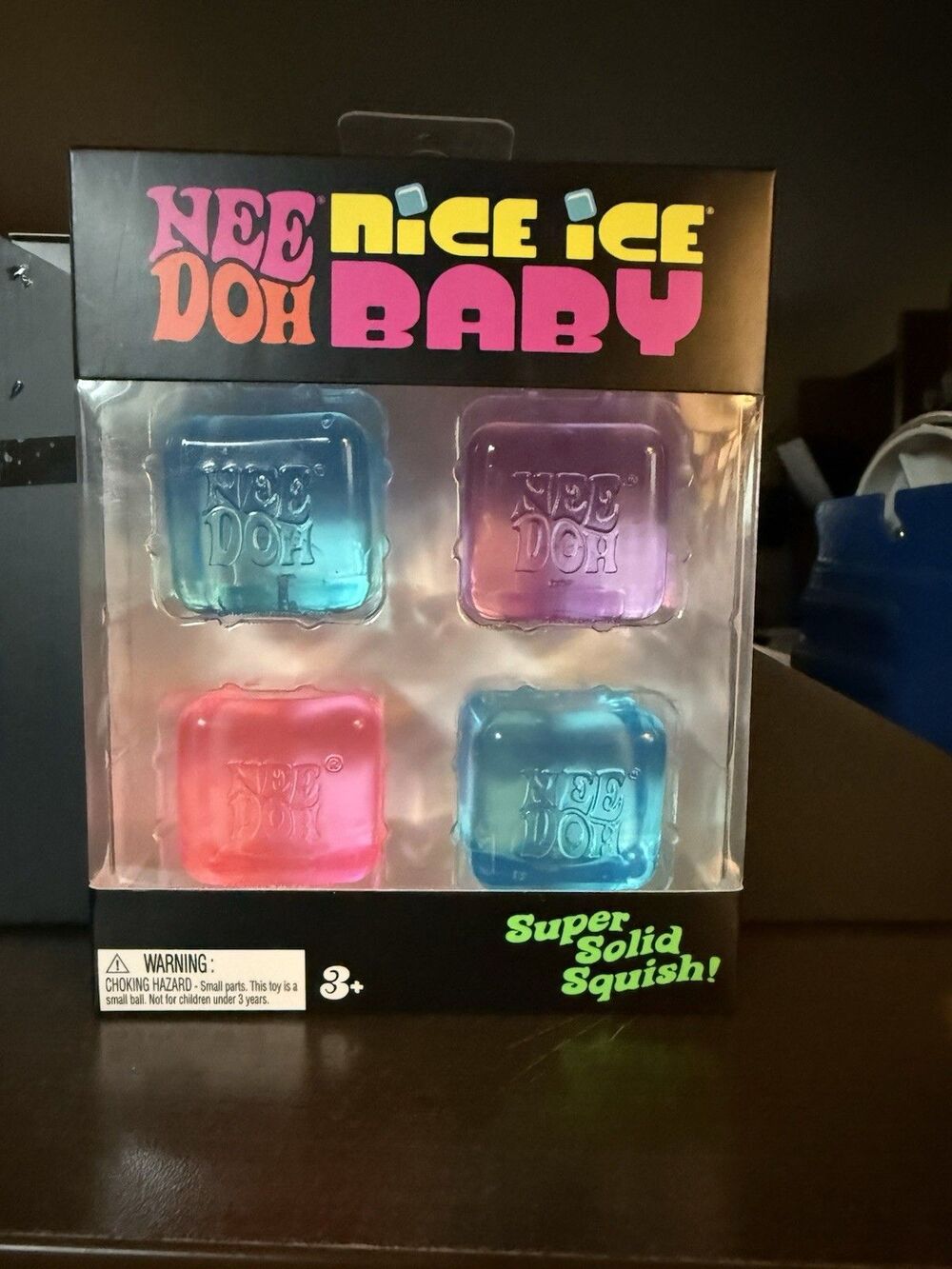 New 4 Pack Of Nee doh Nice Ice Baby Needoh Squishy Schylling Pink Purple Blue